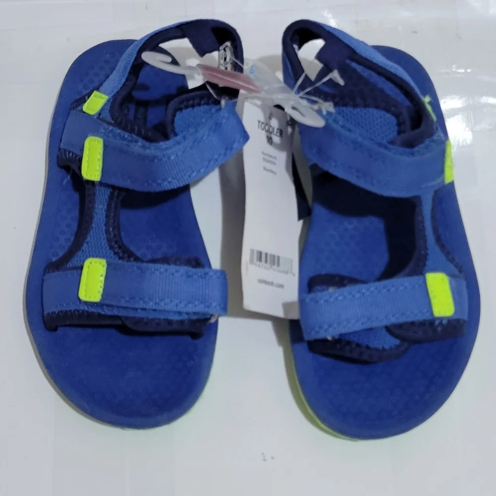 OshKosh B'gosh Boys Blue Hook & Loop Sport‎ Sandals - Machine Washable